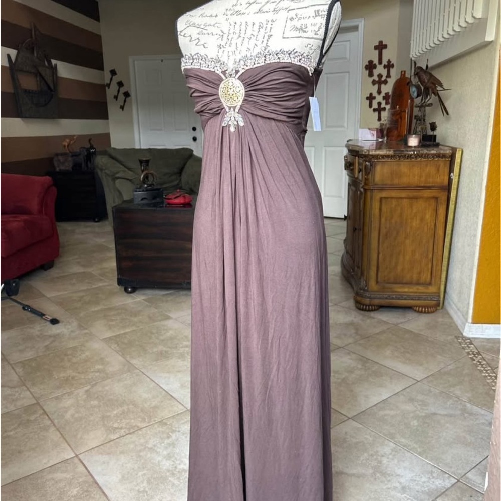 Sky Elegant Brown Strapless Dress